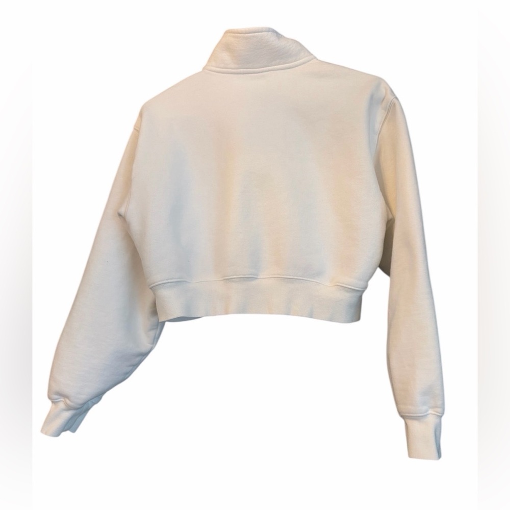 Aritzia TNA 🩵 Cozy Fleece Perfect Fit 1/4 Zip Cropped Sweatshirt – Medium - Picture 2 of 7